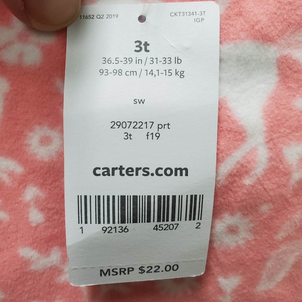 🆕️ Carter's Fleece Footed PJ'S - Picture 3 of 6